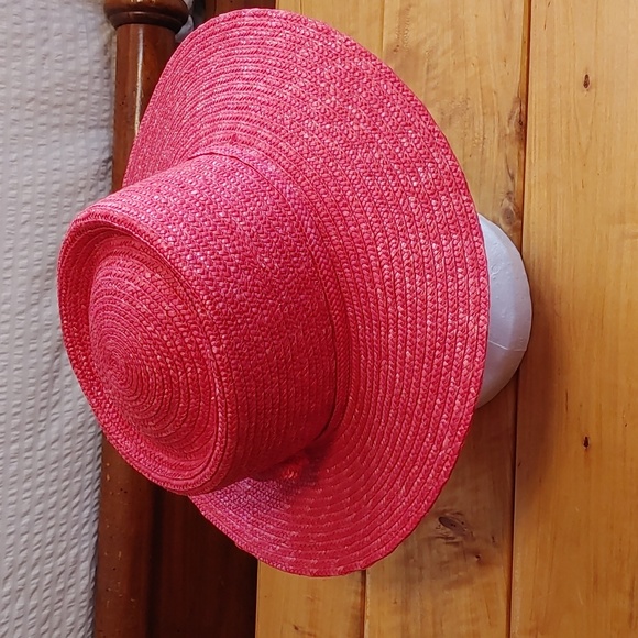 Betmar New York Pink Straw Sun Hat With Bow - Picture 2 of 9